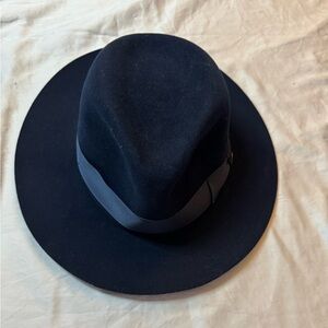 Goorin Bros Navy Blue Fedora with Blue Band 100% Wool